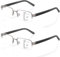 Amorays Multifokale Lesebrille gleitsichtbrille Blaulichtfilter Halbrandfassung aus Metall für klare Sicht bei Nah- Mittel- und Fernsicht - Komfortabel und langlebig (2er Pack Graubraun, 2, x)