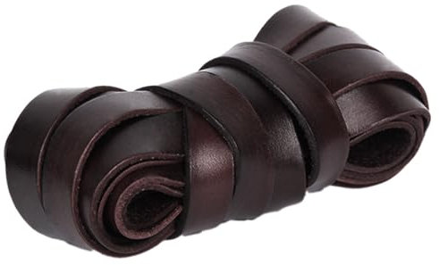 Whakano Vintage Flach Lederband Lederriemen 2 mm dick,Lederschnur Breit Lederbänder,Bänder für Basteln von Taschenriemen Schultergurte Ledergürtel Hutbänder Verpackungsherstellung,15mm x 5m