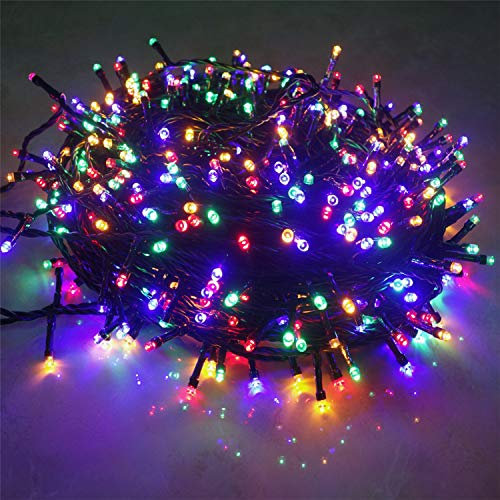FIVMEN Lichterkette Außen Innen 50m 500 LED Lichterketten Strom mit Stecker 8 Modi Wasserdicht IP44 Bunte Partylichterkette für Weihnachten Hochzeit Halloween