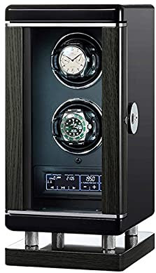 Watch Winder Enrollador de Reloj automático Doble Interruptor de Huella Digital Inteligente Motor Extremadamente silencioso Pantalla táctil LCD con Control Remoto Iluminación incorporada 6 Modos de