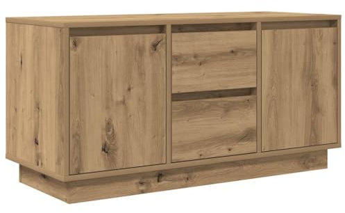 vidaXL TV-Schrank mit LED-Leuchten Artisan-Eiche 100x41x50 cm, Lowboard, Fernsehschrank, TV-Sideboard, Fernsehtisch, TV-Ständer, TV-Lowboard, TV-Möbel
