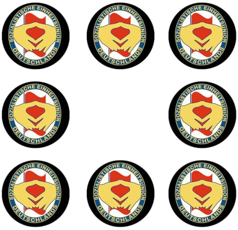 Sammys Shirt Store 8 Stück Aufkleber 4cm rund Sozialistische Einheitsunion Deutschlands CDU Sticker Sparpack gut haftend Aktiv Werden
