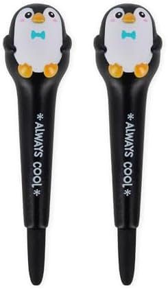 LEGAMI, Anti-Stress-Gelstift – Squeezies, Schreibwaren zum Entspannen, Konzentration, Anti-Stress, super weich, schwarze Tinte, Durchmesser der Spitze 1 mm, Thema Pinguin (Packung mit 2)