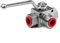 HomeVortex Hydraulik-Kugelhahn aus 3-Wege-Kohlenstoffstahl, NPT1/2, 7250 PSI, manuelles Hochdruck-Absperrventil für industrielle Öl-Wasser-Gas-Anwendungen (NPT1/4)