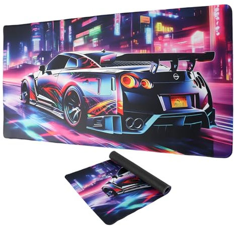 GmeDhc Schreibtischunterlage XXL Mauspad Gaming, Schreibtischunterlage Auto Maus Pad, 900x400 mm Großes Mauspad Gaming, Laptop Schreibtisch Unterlage