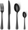 Black Cutlery Set, HONKKU 48 Pieces Stainless Steel Flatware Set for 12 People, Mirror Polished Silverware Set with Spoon Knife and Fork Sets for Home Kitchen, Dishwasher Safe