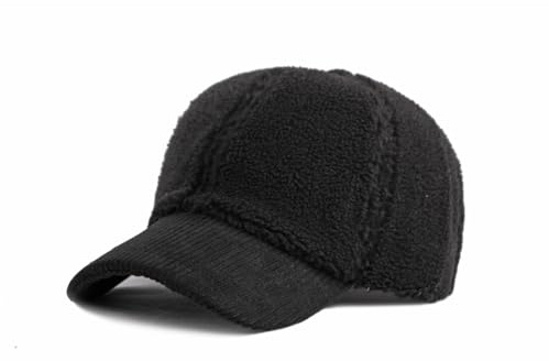 YAMEE Baseball Cap Damen Herbst Winter Warm,Basecap Casual Winddicht,Schirmmützen für Damen Plüsch Cord-Patchwork Mode,Wintermütze Verstellbare Weich,Baseballmütze für Reisen im Freien