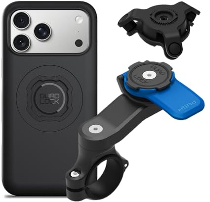 Quad Lock Motorcycle Handlebar Kit with Damper and MAG Case for iPhone 17 Pro Max