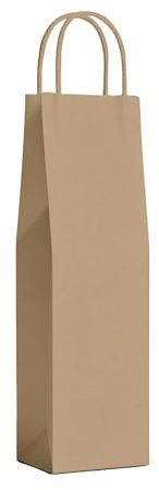 48 Shopper porta bottiglia AVANA vino Buste di Carta Sacchetti Regalo per Bottiglie con Manico 36x10x12 cm Carta Kraft Sacchetto Busta per Vino portabottiglia