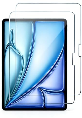 2 Pièces Verres Trempés pour iPad Air 11 Pouces 2024 et 2025, Film Protection pour iPad Air, Protection d’Écran Haute Transparence, 0,33 mm Dureté 9H Anti Rayures, Sensibilité Tactile Optimale