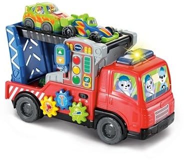 VTech -Baby Auto-Trailer, zum Be- und Entladen, Zugspielzeug, 2 Spielmodi, interaktive Tasten, Spielzeug für Babys ab 12 Monaten, ESP-Version