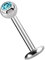 Modern Nature Piercing-Schmuck Titan Labret Lippenstecker 4 mm Platte in 1,2 x 11 mm + Kugel mit Stein in hellblau-türkis