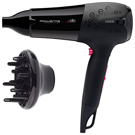 Rowenta CV5022 Powerline Plus Elite - Secador de 2200 W potente, función Ionic, boquilla concentradora de aire y difusor, 3 velocidades y 2 temperaturas, botón de aire frío