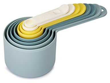 Joseph Joseph Nest - 8-Piece Space saving Measuring Cups and Spoons Set, Baking tools, Opal, 24