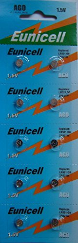 30 x Eunicell AG0 pilas alcalinas tipo Lr63 LR521 Sr521 W 379 (3 paquetes de blíster de 10 baterías cada uno, total 30)