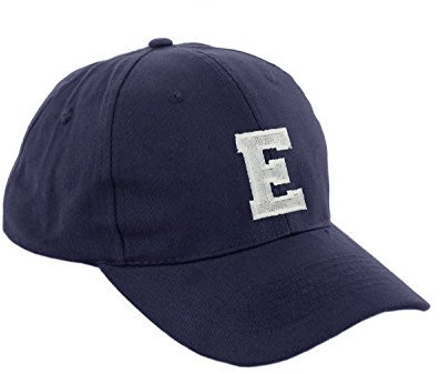 Morefaz Unisex Jungen Mädchen Mütze Baseball Cap Marineblau Hut Kinder Kappe Alphabet A-Z TM (E)