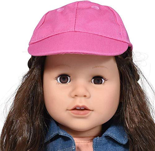 The New York Doll Collection - Rosa Sonnenschutz Sporthut | Puppenkleidung Tennis Cap/Mütze passt 18 Zoll/46 cm Mädchen Puppe