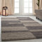 Carpetsale24 Hochflor Teppich 160 x 230 cm Taupe-Beige – Weicher Shaggy Flokati im Karierten Design – Vielseitiger Wohnteppich für Schlafzimmer, Wohnzimmer oder Essbereich – Pflegeleicht