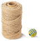 Yangbaga Corde de Sisal Naturel 6mm Remplacement Cordage Ancien Accessoire Idéal pour remplacer Poteaux de l'arbre à Chat, Balles Jouets en Sisal Inclus (100m, Marron)