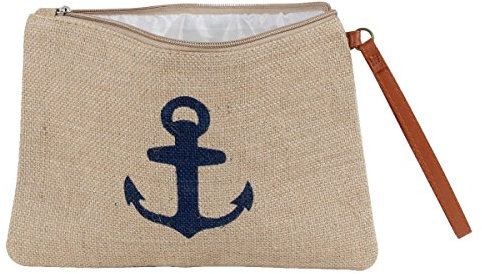 Alsino Kosmetiktasche klein für Handtasche Kulturbeutel mit Reißverschluss Anker Maritim KT-215 Anker blau