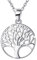 Collier Arbre de Vie Pendentif avec Chaîne en Argent Sterling 925 Plaqué Or Blanc Cadeau Bijoux pour Femme - Chaîne Longueur: 40+5 cm