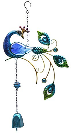 VOSAREA Weihnachtswindspiele Hängender Anhänger Aus Schmiedeeisen Personalisierte Glockenspiele Pfau Windspiele Windklingel Im Freien Hängende Windglocke Dekorative Windglocke Fee Wanduhr