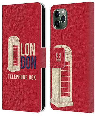 Head Case Designs Telephone Box London Best Leather Wallet Case Compatible With Apple iPhone 11 Pro Max
