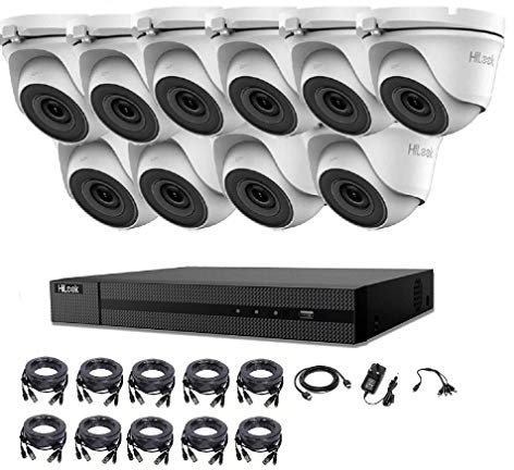HILOOK HIKVISION 16CH 5MP DVR CCTV System 11X5MP Indoor&Outdoor White Dome Camera System 2.8MM,20M IR distance,Motion Detection,Remote Access&Weatherproof. (3TB HDD)