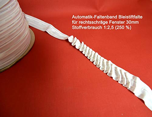 Bandex Gardinenband Bleistiftfalte für rechtsschräge Fenster 22mm 1:2,5