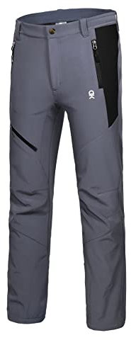 Little Donkey Andy Herren Winter Wanderhose Skihose Trekkinghose Snowboardhose, Softshell-Hose, Fleecegefüttert und wasserabweisend Dunkelgrau M