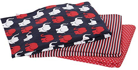 Jersey, Elefantenparade Rot Stoffpaket 3 x 50 cm Stoff mit einer Breite von je 150 cm, 150 cm