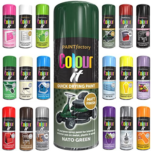 Classic Signature - 1 x All Purpose Nato Green Aerosol Spray Paint 400ml Quick Drying Spray,Fast Dry and Excellent Coverage for Metal, Wood, Plastic and More