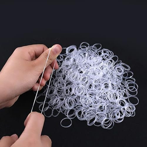 500 Pcs Elastic Hair Bands for Women - Clear Rubber Bands for Wedding Hairstyle
