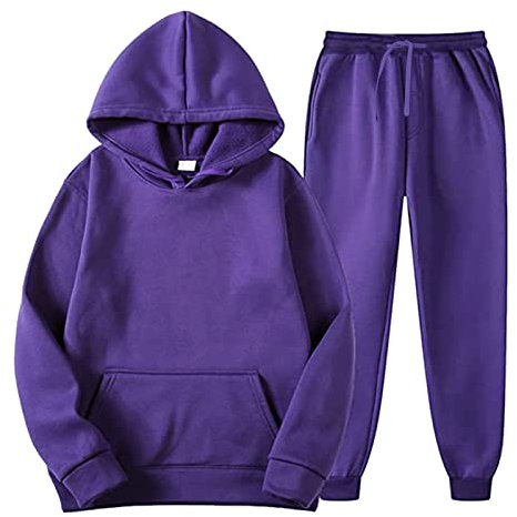 LAOSU Ensemble Survetement Homme Jogging de Basket Ensemble, 06-violet, S