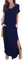 GRECERELLE Women Maxi Long Dress Summer Casual Beach Boho Short Sleeve V Neck Maxi Dresses with Pocket (Navy Blue, XL)