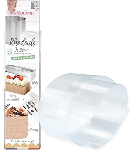 ScrapCooking - Ruban de Rhodoïde H 30 cm x 1,5m - Rouleau Rhodoid Pâtissier Transparent - Pour Gâteaux, Entremets, Mousses, Cheesecakes - Feuille Accessoire Pâtisserie - Fabriqué en France - 9427
