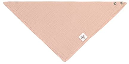 LÄSSIG Baby Kinder Muslin GOTS zertifiziert Mull Dreieckstuch Lätzchen Baumwolle Druckknopf doppellagig/Bandana powder pink