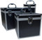 ECI Maletín de aluminio negro vacío caja de aluminio con forma de cubo, 20 x 20 x 20 cm, con espuma de rejilla