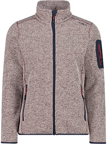 CMP Damen Strick Fleece Jacke, red Wine-Bianco, 42