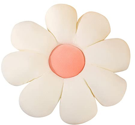 Uposao Daisy Flower Shaped Throw Pillow Plush Chair Cushion Girls Indie Room Decor for Reading, Bed Room, Watching TV, 60cm