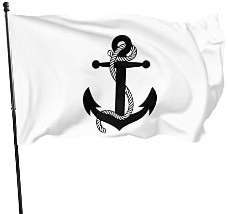 Dekorative Flagge,personalisierte Flagge für Urlaubsthemen,Heimdekoration,Einweihungsgeschenke,Innen und Flagge 3x5 Fuß,Garten flagge,marineblauer Anker