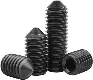 ORANXIN M3 x 10mm 40 Pcs Punto Cono Tornillos de presión 12.9 Niveles Aleación de acero Zócalo hexagonal Punta Puntiaguda Allen Perilla