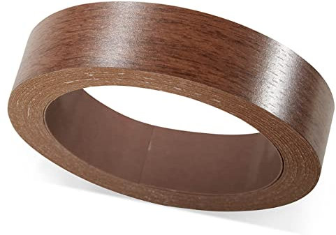 ben+camilla.com Selbstklebender Kantenumleimer | Mahagoni 19 mm x 5 m Rolle mit Holz-Struktur | Kantenschutz zum Überkleben - wie Klebeband OHNE Bügeln | Premium Qualität für professionelle Ergebnisse