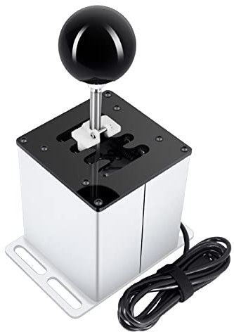 XBERSTAR Cambio de fuerza de conducción para Logitech G29/G27/G25/G920, PC USB H palanca de cambios para volante Thrustmaster T300RS Racing Secuencial H (Blanco 7+R)