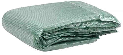 YEZIYIYFOB 6 m² - Bâche de rechange pour serre - 2 x 3 x 2 m - Vert - Protection contre le gel - 4 fenêtres latérales et 1 porte