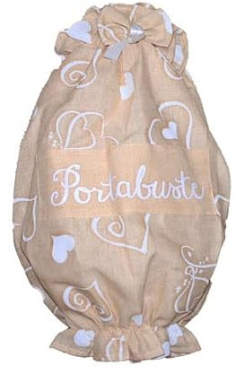 Russo Tessuti PORTASACCHETTI Porta Buste Dispenser Organizer Cucina Accessori Cuori Paris Love-3. Beige