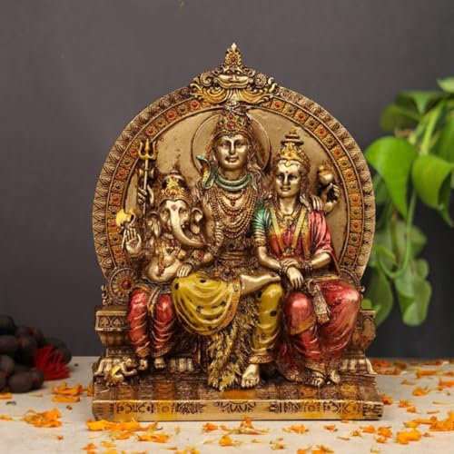 zig zag Lord Shiva & Family Shiv Parivar Religiöse Statue Idol für Pooja Zimmer Mandir, Tempel, Geschenkgröße 20,3 cm