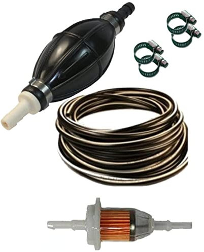 3 Meter Benzinschlauch mit Pumpball Benzinfilter und 4 Schellen aus Edelstahl