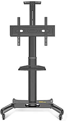 GGZONE TV Stand Mount Mobile TV Stand With Wheels,Universal Rolling TV Cart Fits Most 32-75 Inch Led Lcd TVs,TV Floor Stand With Shelf Onepiece Base And Liftable Tray, And Mount Max Load 100 Lbs (D)