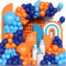 Blau Orange Luftballons Bogen Set, 125Pcs Marineblau Orangefarbenes Luftballon Bogen Set, Himmelblau Latex Ballon Für Weltraum Thema Geburtstags Hochzeit Verlobung Dekoration Partyzubehör